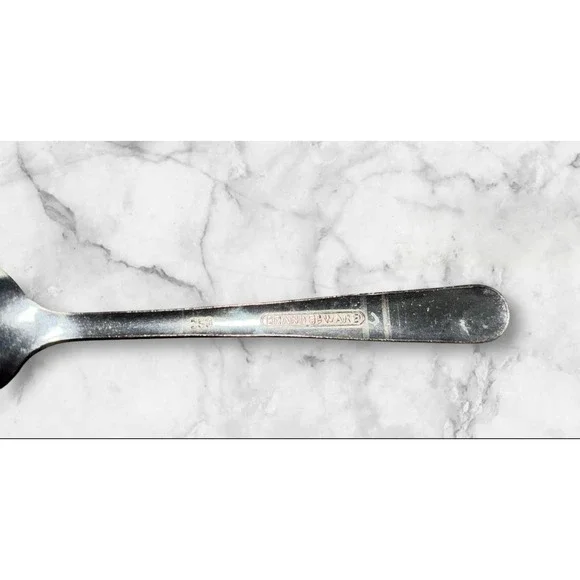 VTG 70s-90s Brand Ware Stainless Steel Spoons (Lot Of 6) Heavy Duty #258 Durable - Picture 4 of 4